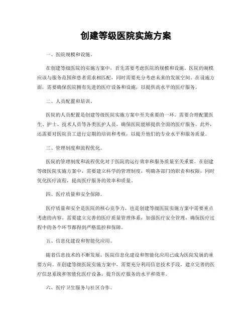 创建等级医院实施方案