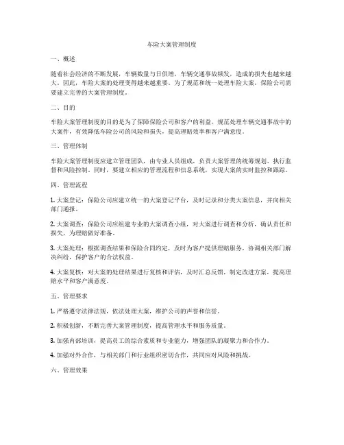 车险大案管理制度