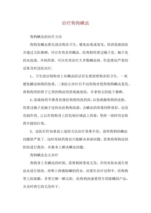治疗狗狗螨虫