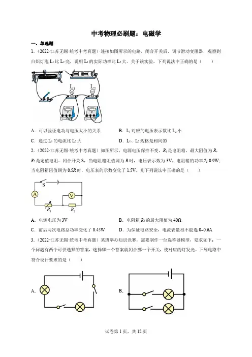 中考物理必刷题：电磁学
