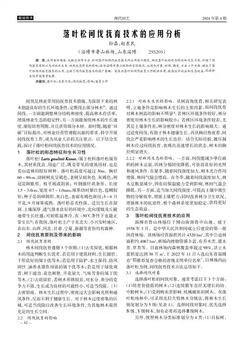 落叶松间伐抚育技术的应用分析