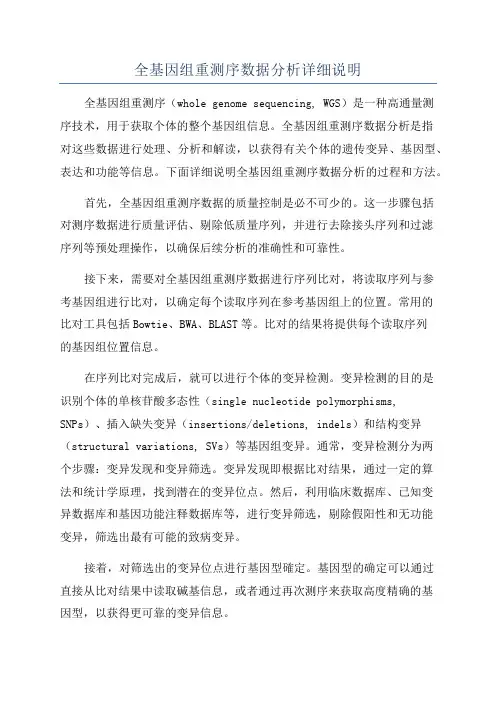 全基因组重测序数据分析详细说明