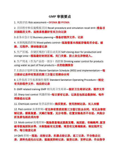 GMP审核要点