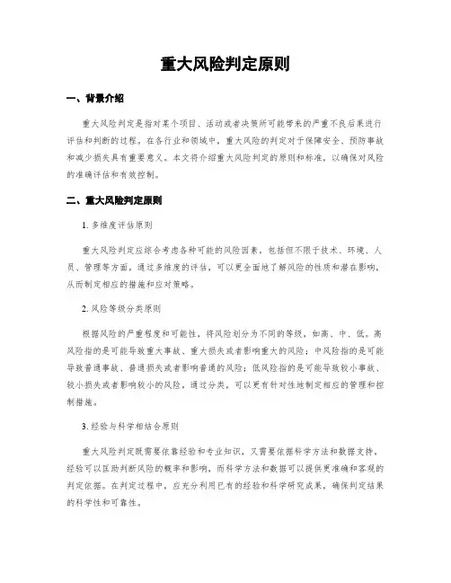 重大风险判定原则