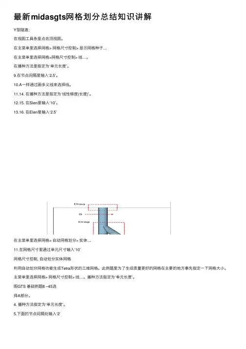 最新midasgts网格划分总结知识讲解