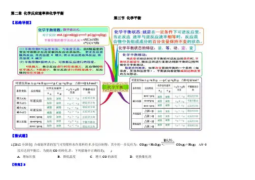 (人教版)化学选修四思维导图：2-3化学平衡(含答案)