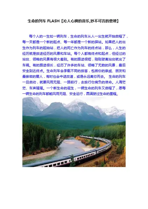生命的列车FLASH【沁人心脾的音乐,妙不可言的意境】