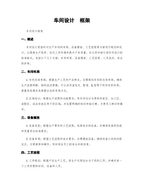 车间设计  框架