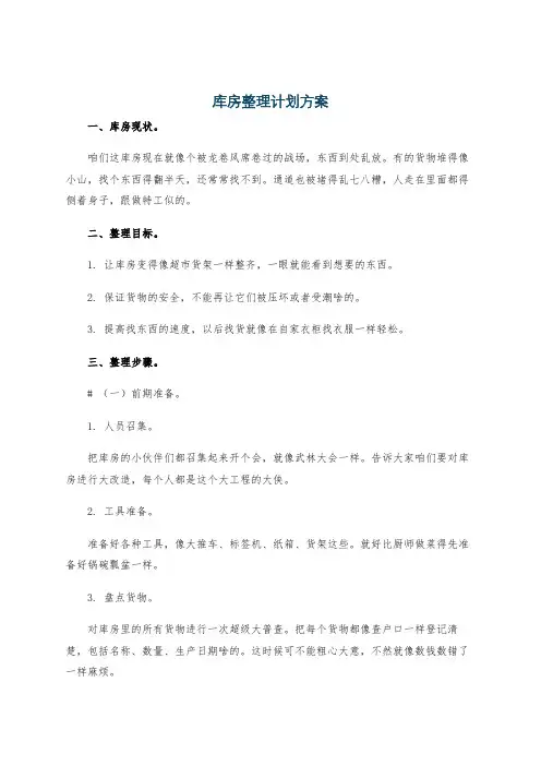 库房整理计划方案
