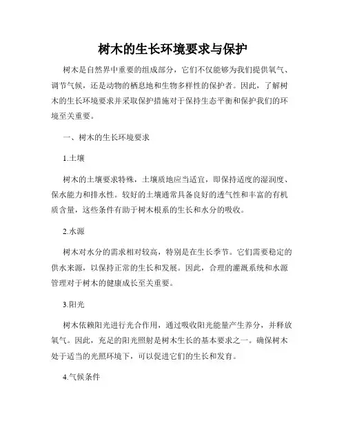 树木的生长环境要求与保护
