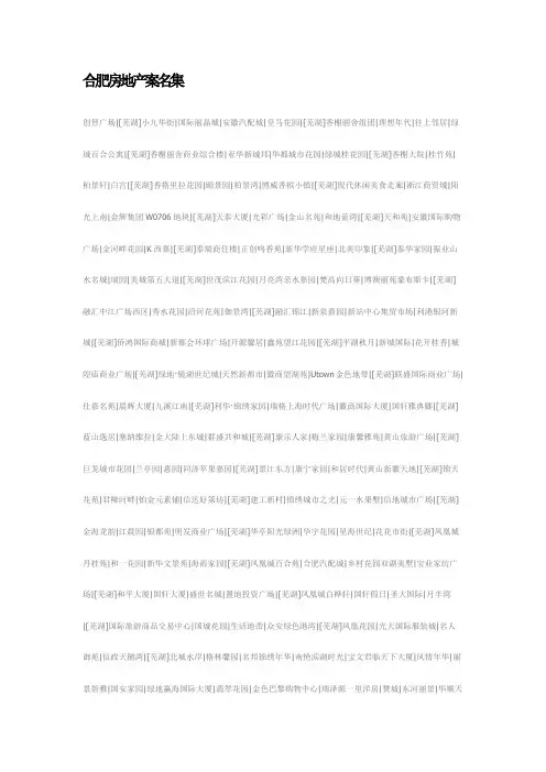 (房地产管理)合肥房地产案名集