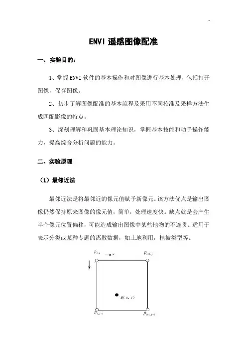 ENVI遥感图像配准实验报告