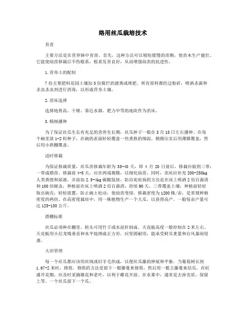 络用丝瓜栽培技术