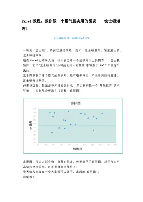 Excel教程系列：教你做一个霸气且实用的图表——波士顿矩阵!
