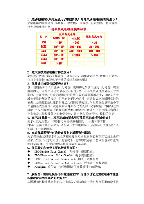 武汉理工大学《超大规模集成电路设计》考试习题及答案