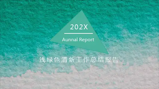 工作总结汇报浅绿清新商务PPT模板