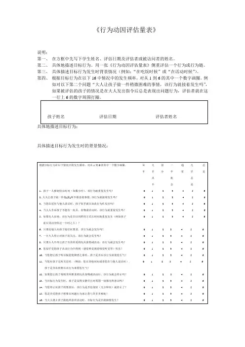 行为动因评估量表.doc