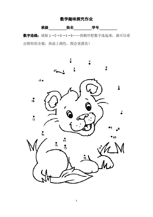 数学探究作业样板