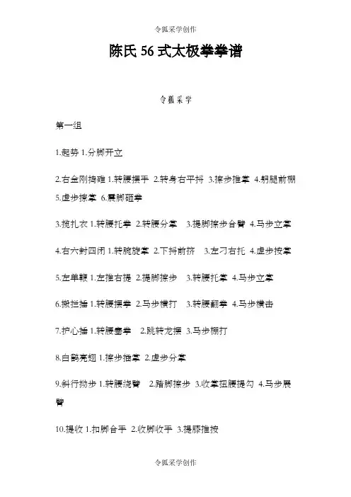陈氏56式太极拳拳谱