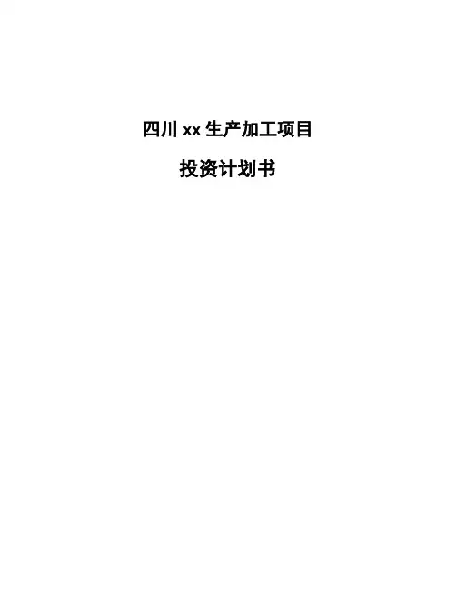 四川xx生产加工项目投资计划书