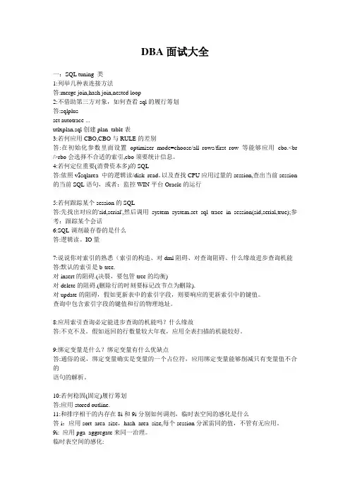 DBA面试大全