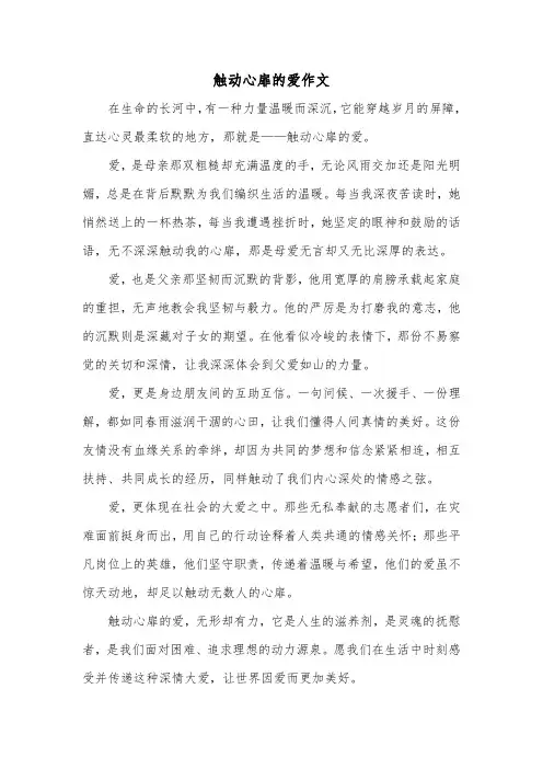 触动心扉的爱作文
