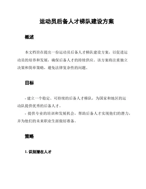 运动员后备人才梯队建设方案