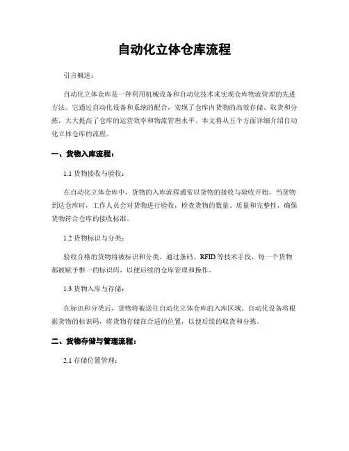 自动化立体仓库流程