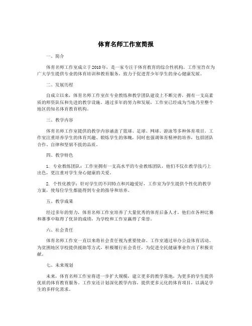 体育名师工作室简报