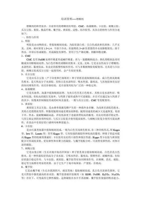 原料特性(增稠剂)