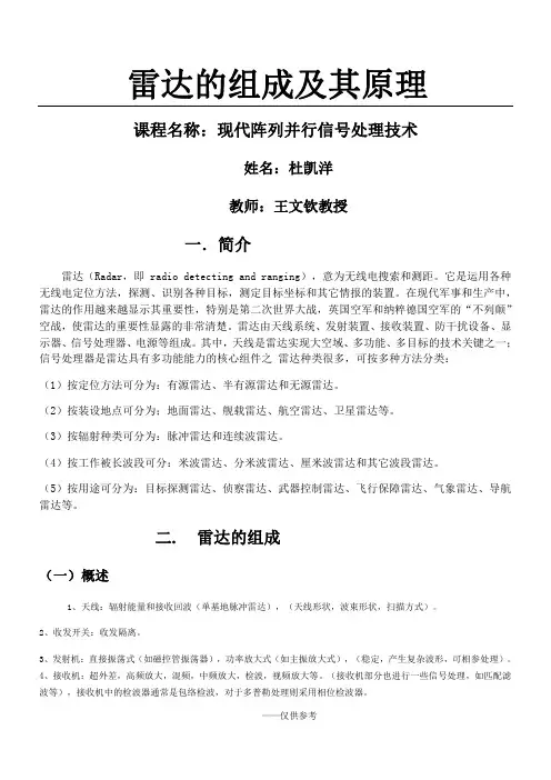 雷达组成及原理