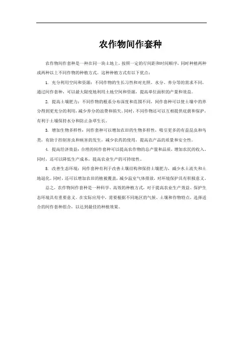 农作物间作套种