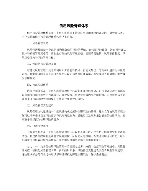信用风险管理体系