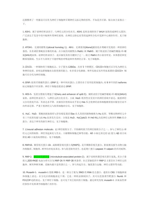 神经干细胞和早期神经元的标记物