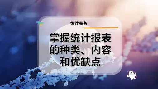 掌握统计报表的种类、内容和优缺点