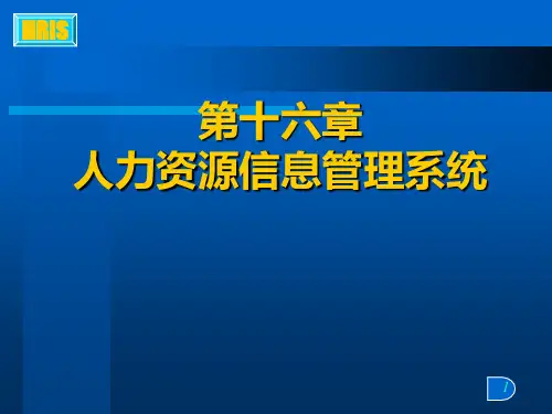 人力资源信息管理系统概述.ppt