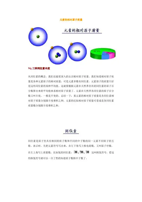 元素的相对原子质量--高一化学教案