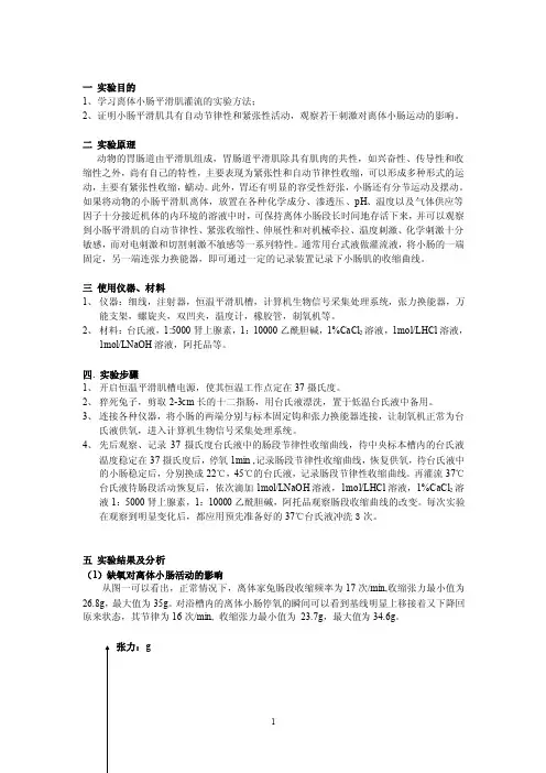 【离体小肠平滑肌的生理特性】