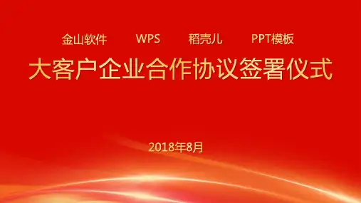 ppt模板：企业合作协议签署仪式