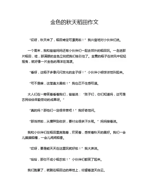 金色的秋天稻田作文