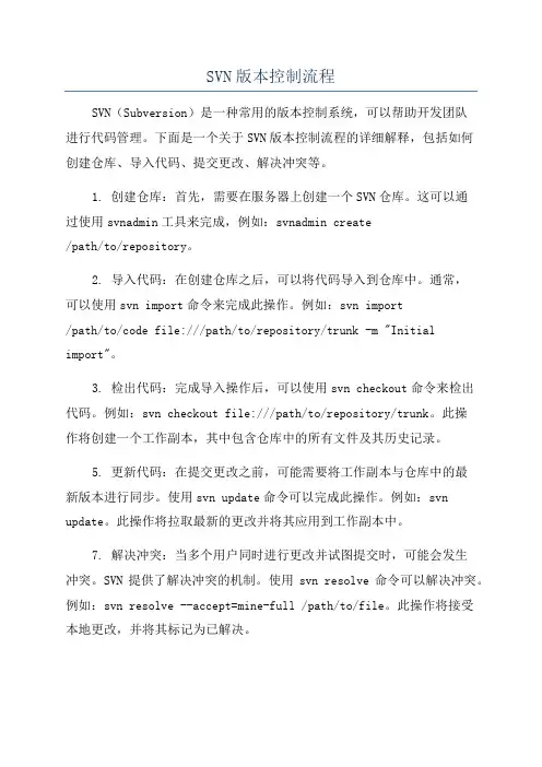 SVN版本控制流程
