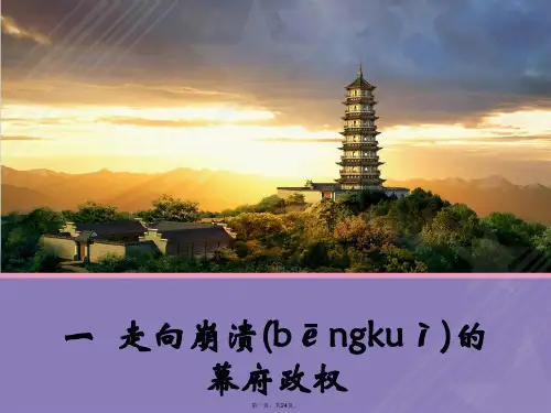高中历史 专题八(一)走向崩溃的幕府政权课件 人民版选修1