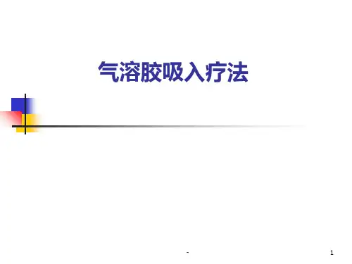 气溶胶吸入疗法PPT课件