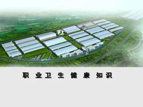 职业卫生健康知识培训【优质PPT】