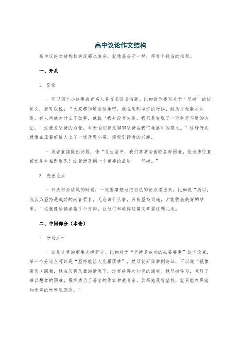 高中议论作文结构
