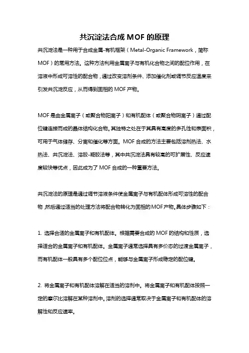 共沉淀法合成MOF的原理