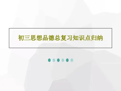 初三思想品德总复习知识点归纳29页PPT