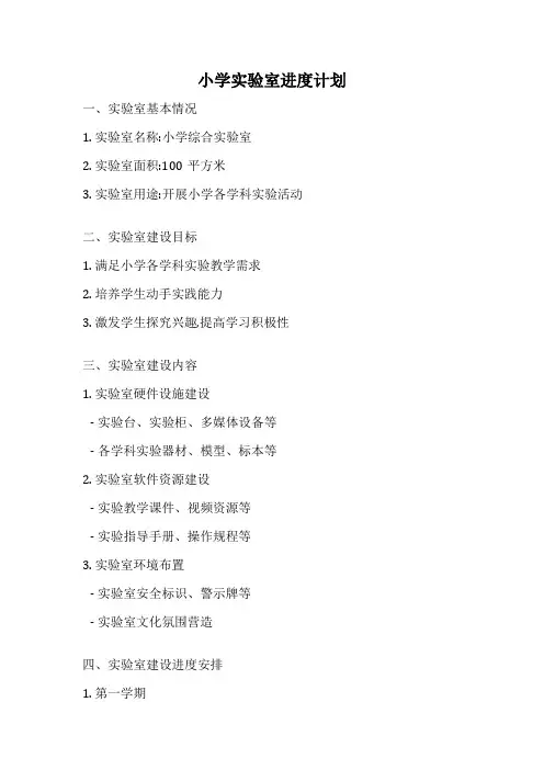 小学实验室进度计划
