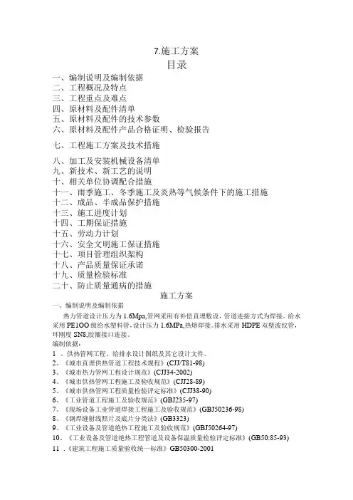 施工方案目录