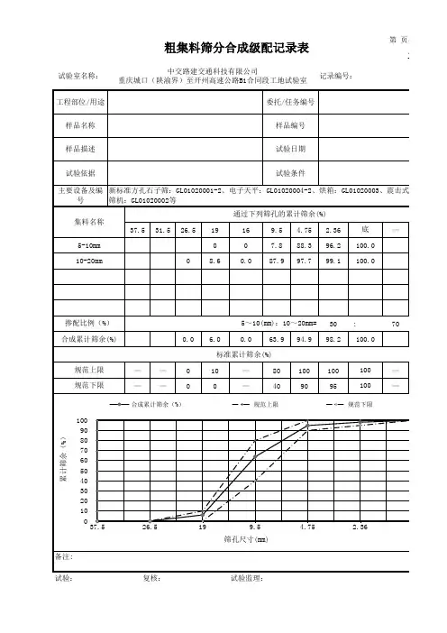 粗集料筛分及合成表格